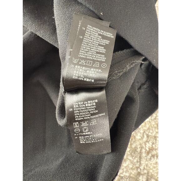 H&M Size 6 Casual Sleeveless Fit Flare Mini Dress Black Zip Lined Stretch - Picture 8 of 9